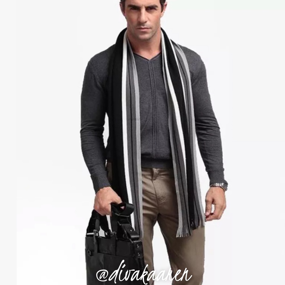 🎊HP🎊 Men’s Classic Cashmere Fringe Scarf - Picture 3 of 8